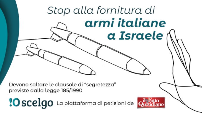 Basta armi italiane ai paesi in guerra
