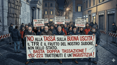 ​Giù le mani dal TFR: NO alla doppia tassa sulla liquidazione per le famiglie monoreddito e i redditi sotto i 60mila €!