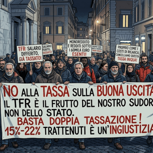 ​Giù le mani dal TFR: NO alla doppia tassa sulla liquidazione per le famiglie monoreddito e i redditi sotto i 60mila €!