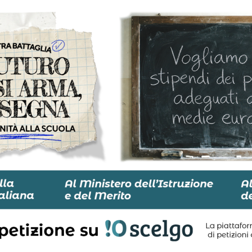 Vogliamo gli stipendi dei professori adeguati alle medie europee: il futuro non si arma, si insegna!